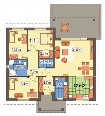 antek III a - z powiększona kuchnią