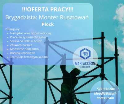 !!!OFERTA PRACY!!! Brygadzista Monter Rusztowań Płock Oferujemy.png