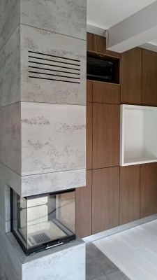 Beton architektoniczny na kominku