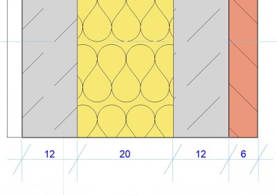 Wymiary warstw ściany pod oknem