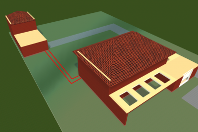 Linią czerwoną zaznaczono tunel.