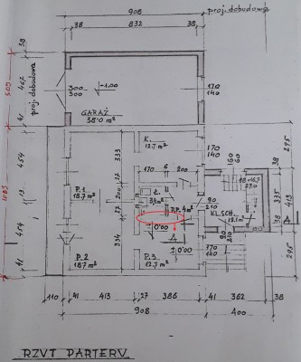 parter - tutaj ściana
